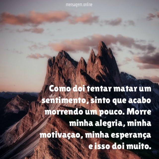 Como doi tentar matar um sentimento