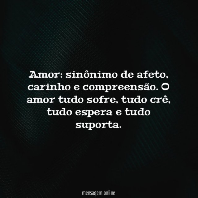 Amor é compreender