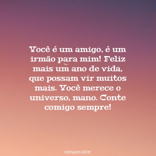 Parabéns, irmão!
