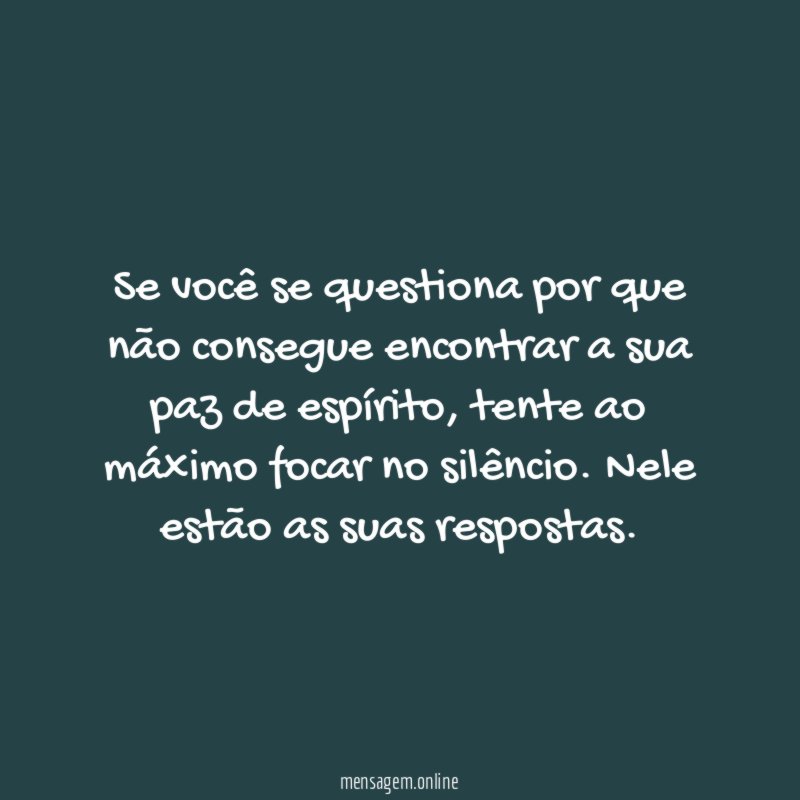 A paz de espírito