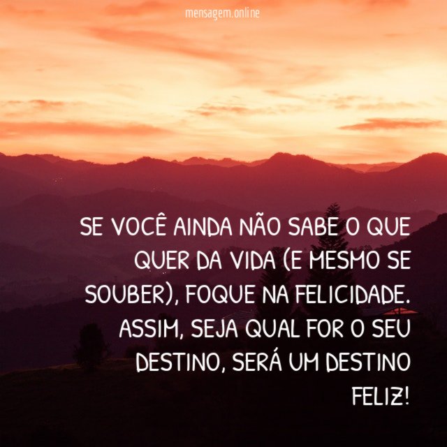 Foque na felicidade