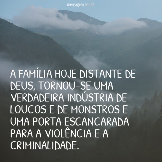 A família hoje distante de DEUS