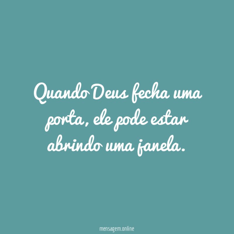 Quando Deus fecha uma porta