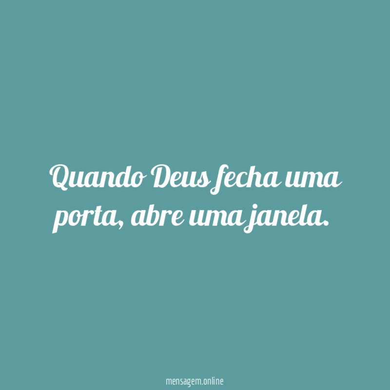Quando Deus fecha uma porta