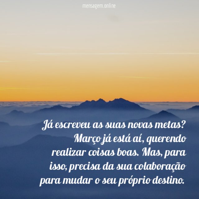 Março já está aí!