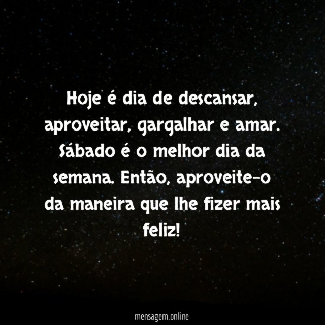 O melhor dia da semana