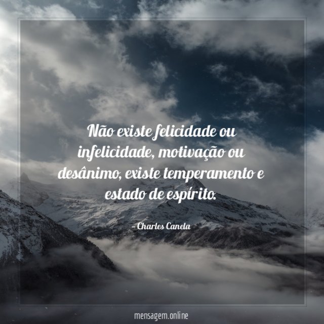 Não existe felicidade ou infelicidade