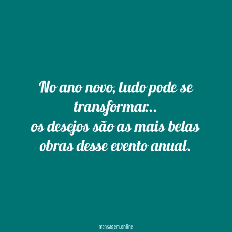 No ano novo