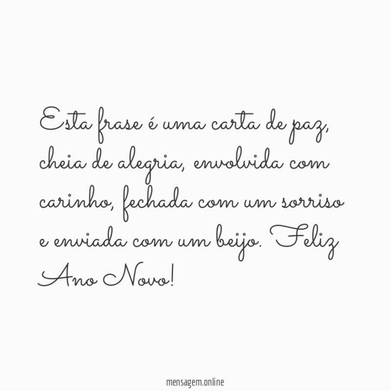 Esta frase é uma carta de paz