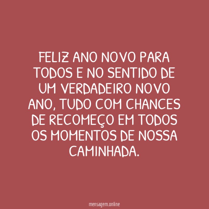 Feliz Ano Novo para todos e no sentido