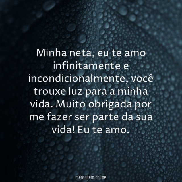 Você trouxe luz para a minha vida