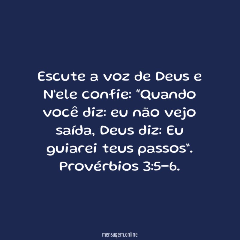Escute a voz de Deus!