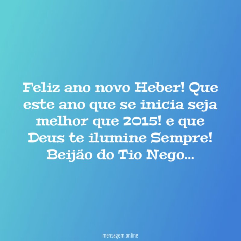 Feliz ano novo Heber