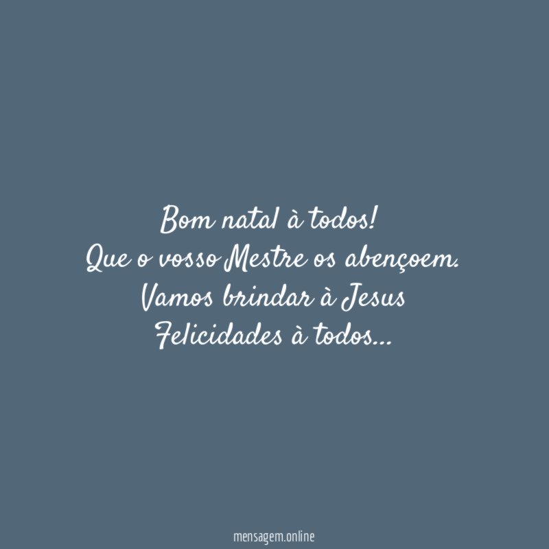 Bom natal à todos