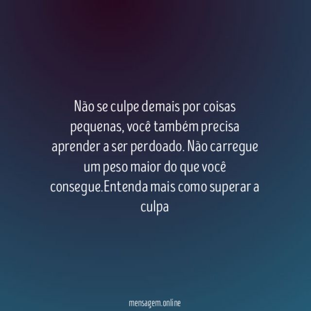 Não se culpe