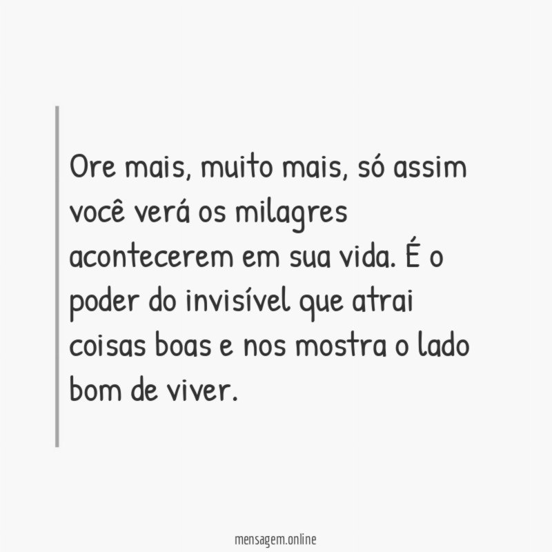 Para os milagres acontecerem!