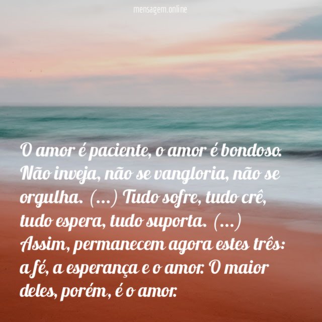 O amor é paciente