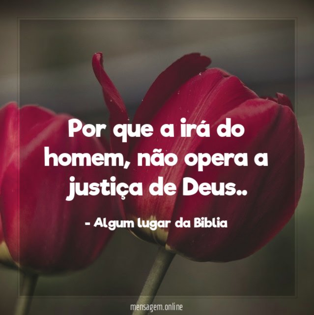 Por que a irá do homem