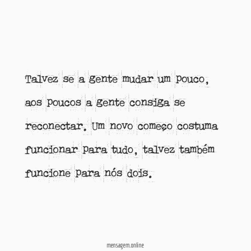 Um novo começo