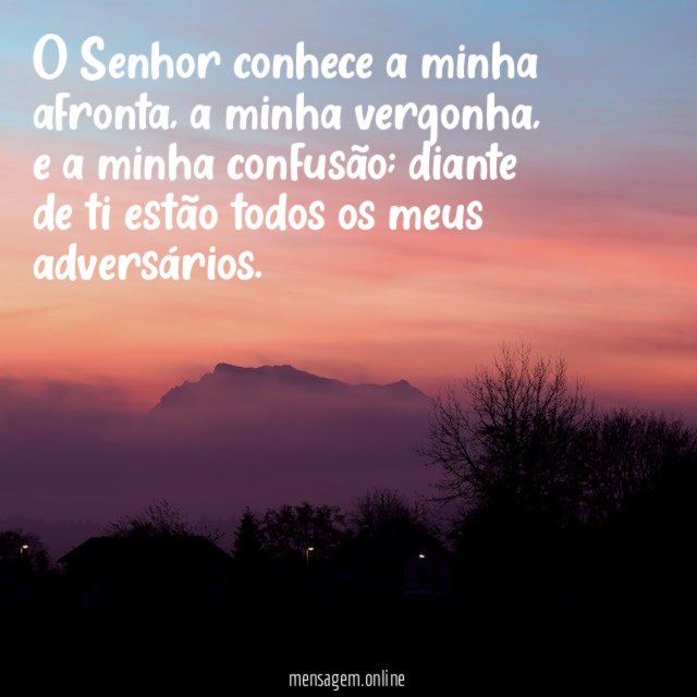O Senhor conhece a minha afronta