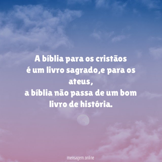 A bíblia para os cristãos é um livro sagrado