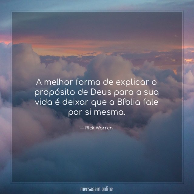 A melhor forma de explicar o propósito de