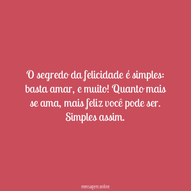 Fórmula para ser feliz