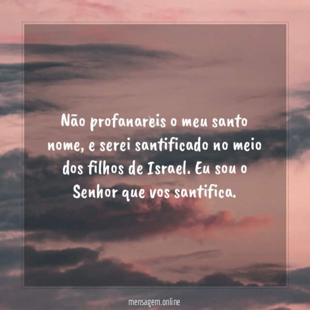 Não profanareis o meu santo nome