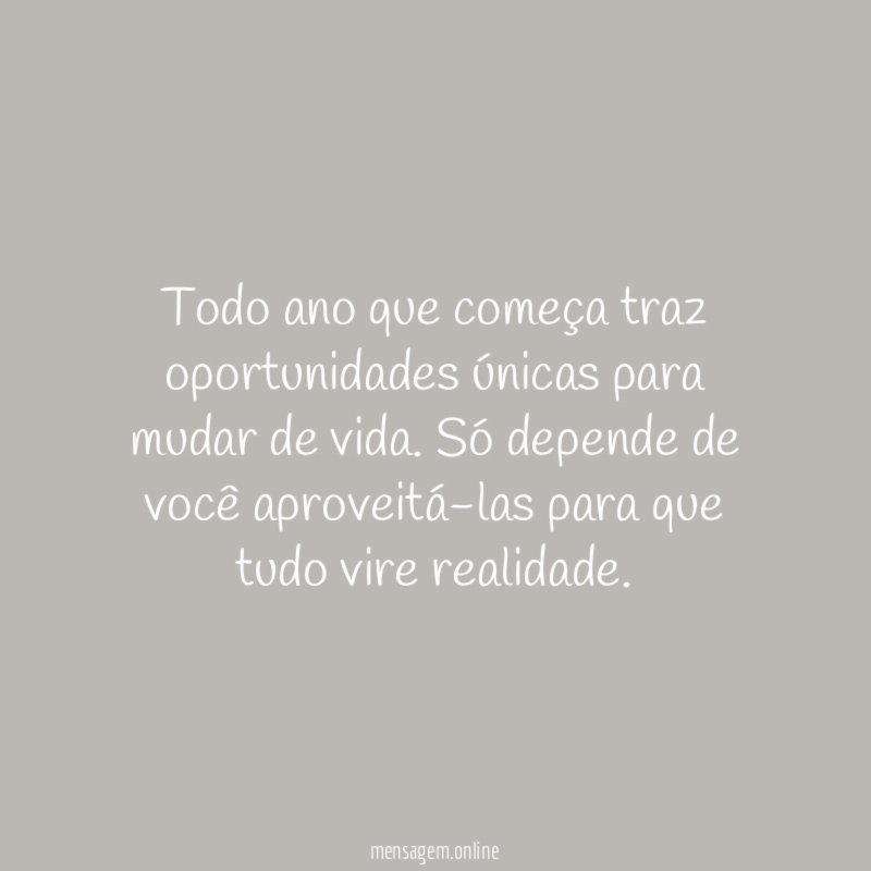 Depende de você