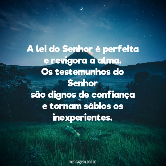 A lei do Senhor é perfeita e revigora a alma