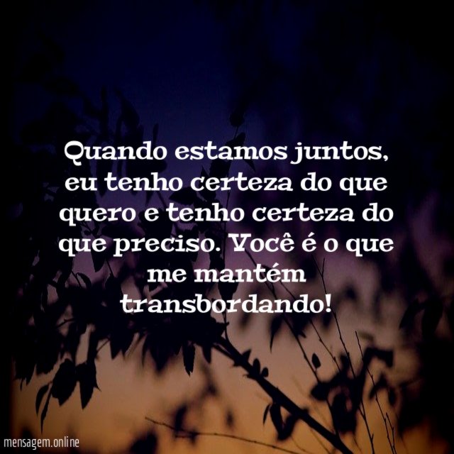 Quando estamos juntos, me sinto segura