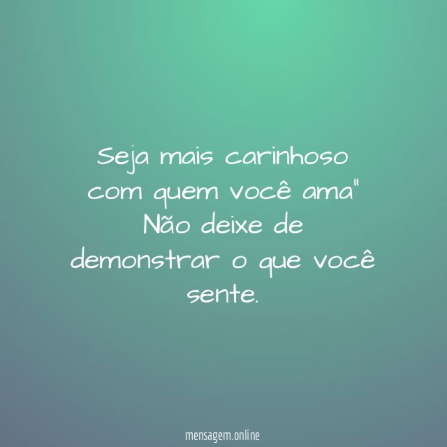 Carinho é essencial