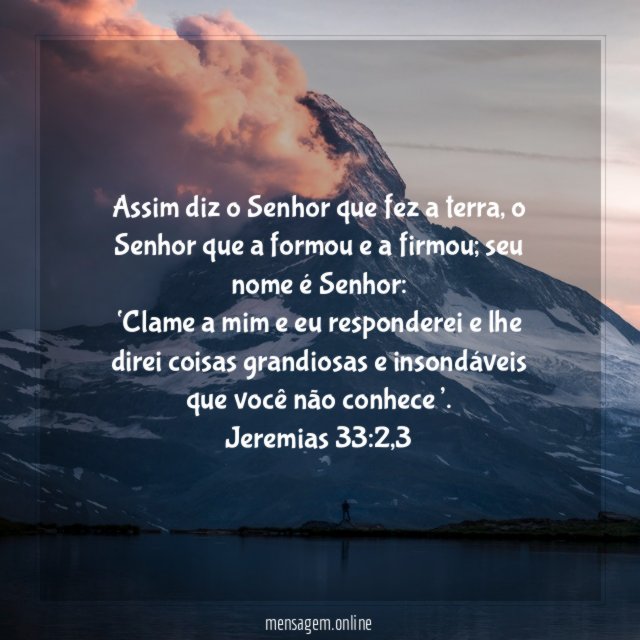 "Assim diz o Senhor que fez a terra