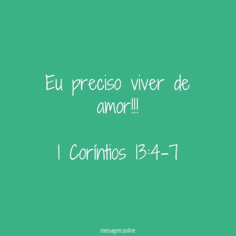 Eu preciso viver de amor