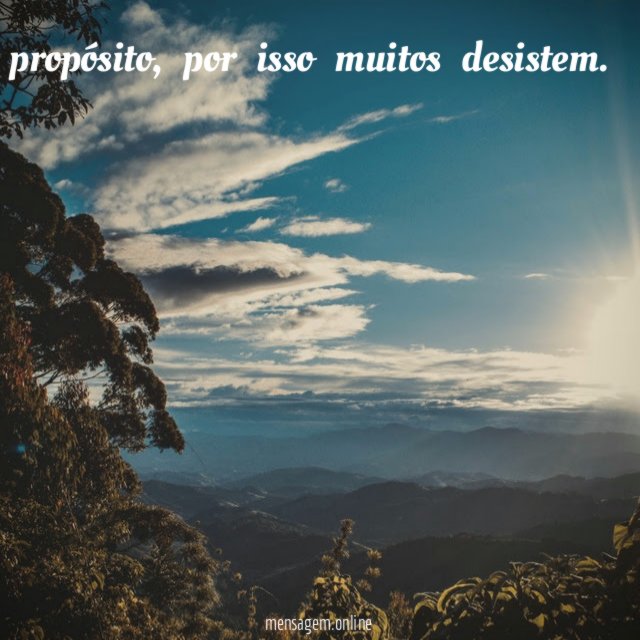 Os caminhos naturais parecem nos afastar do propósito