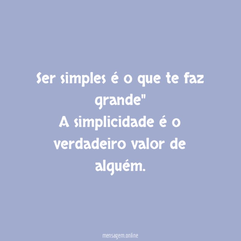 Simplicidade