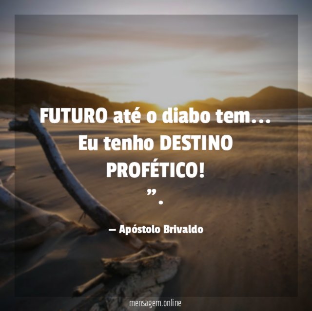 FUTURO até o diabo tem