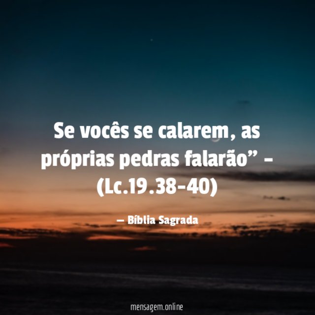 Se vocês se calarem