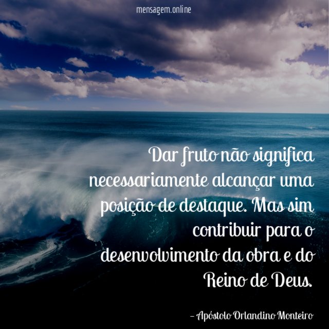 Dar fruto não significa necessariamente alcançar uma posição