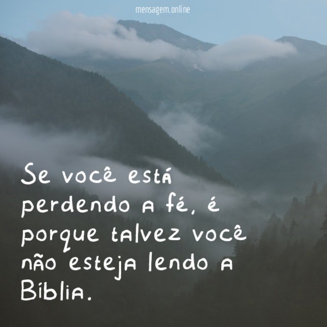 Se você está perdendo a fé