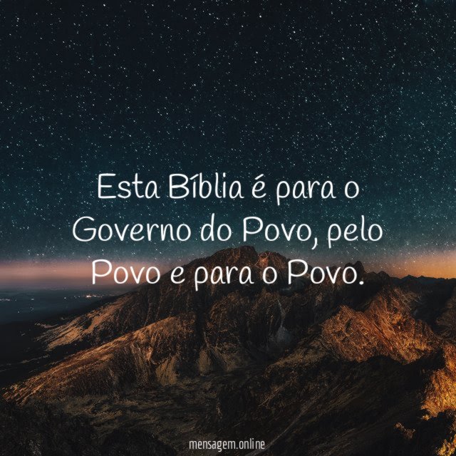 Esta Bíblia é para o Governo do Povo