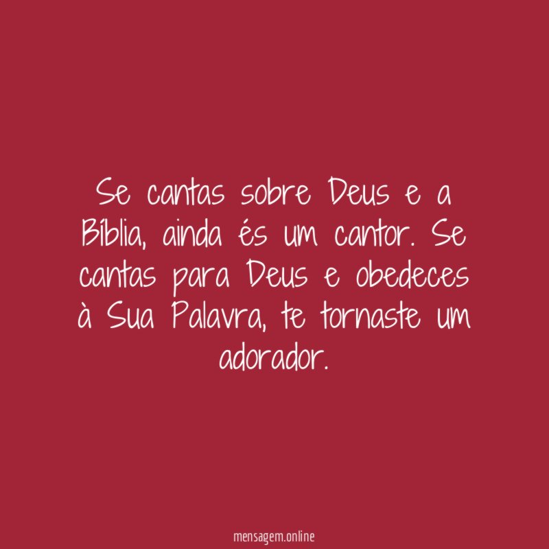 Se cantas sobre Deus e a Bíblia