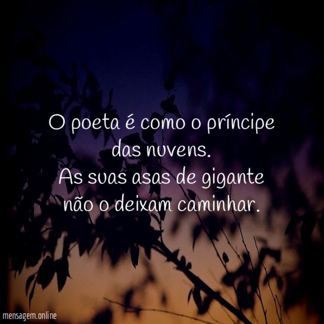 O poeta é como o príncipe das nuvens