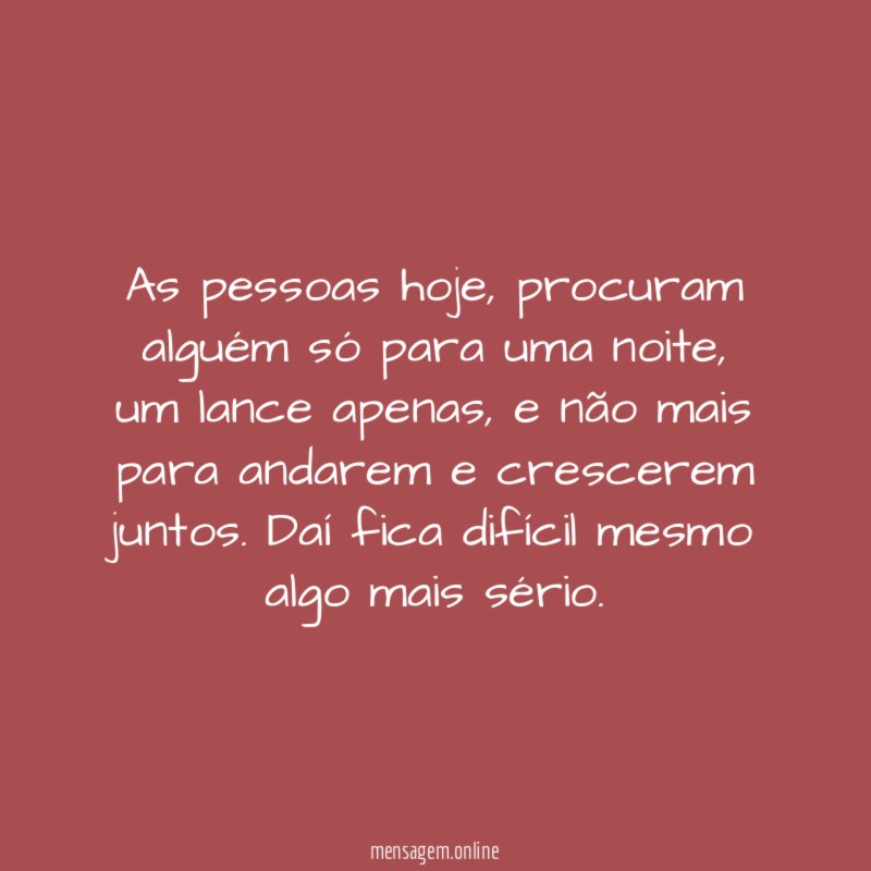 As pessoas hoje
