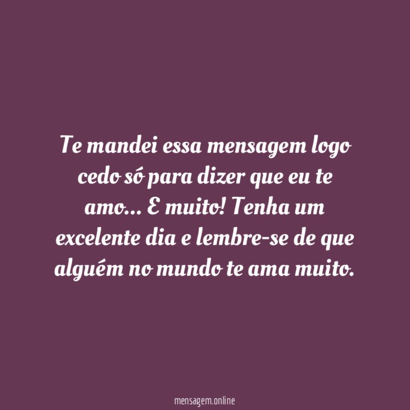 Bom dia de amor