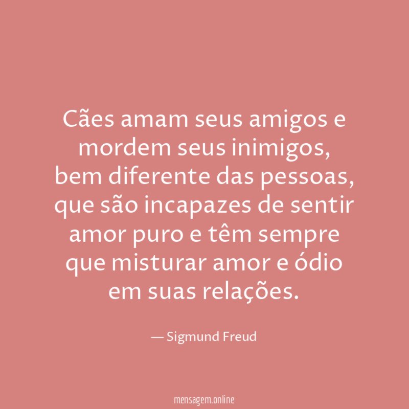 Cães amam seus amigos e mordem seus inimigos