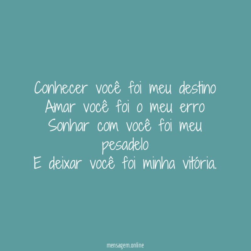 Conhecer você foi meu destino Amar você foi