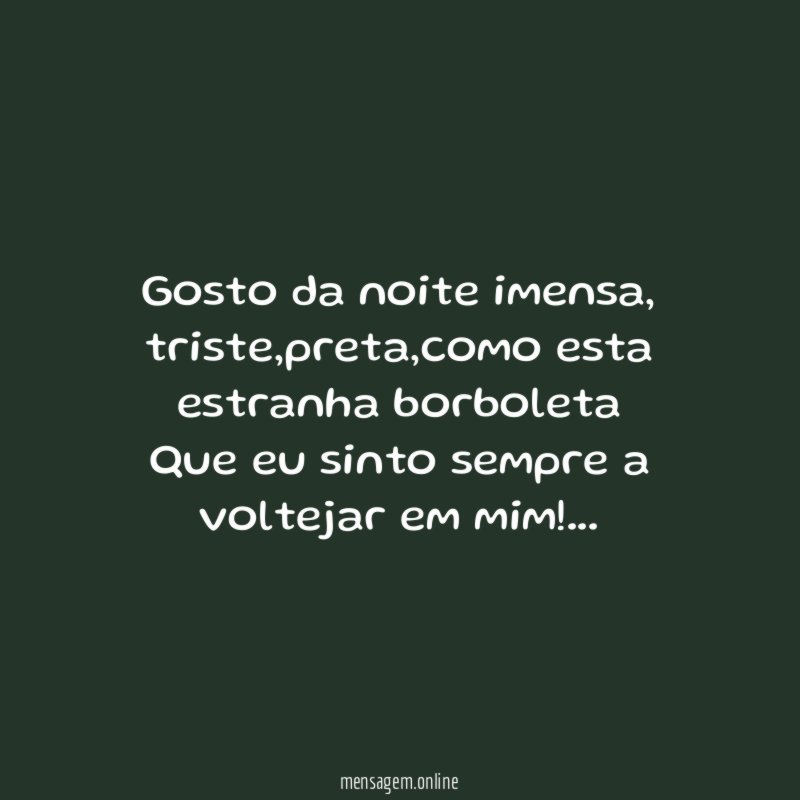 Gosto da noite imensa