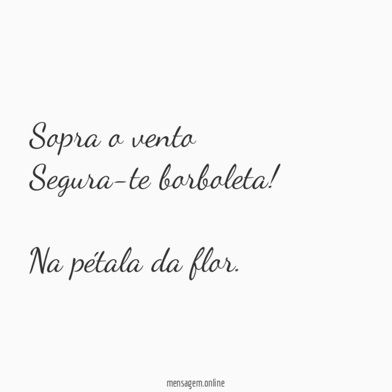 Sopra o vento Segura-te borboleta