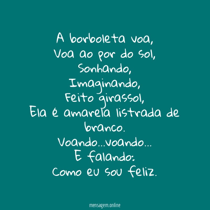 A borboleta voa